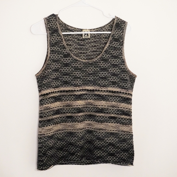 M BY MISSONI Brown/Black Knit Sleeveless Tank Top - Picture 3 of 5